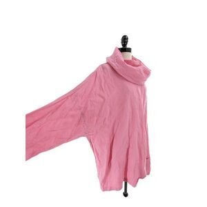 La Fixsun Women's Cowl Neck Linen Tunic Blouse Rich Pink Size XL